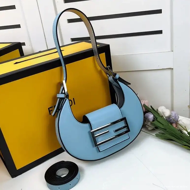 Affordable Mini Hobo In Sky Calf Leather Blue Bag Cookie Fendi 0529